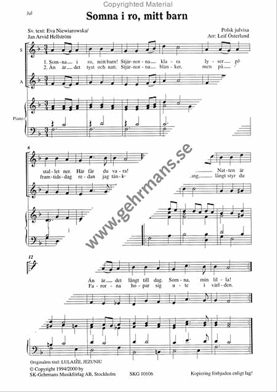 Somna i ro, mitt barn Somna i ro, mitt barn SA scores gallery preview page 2