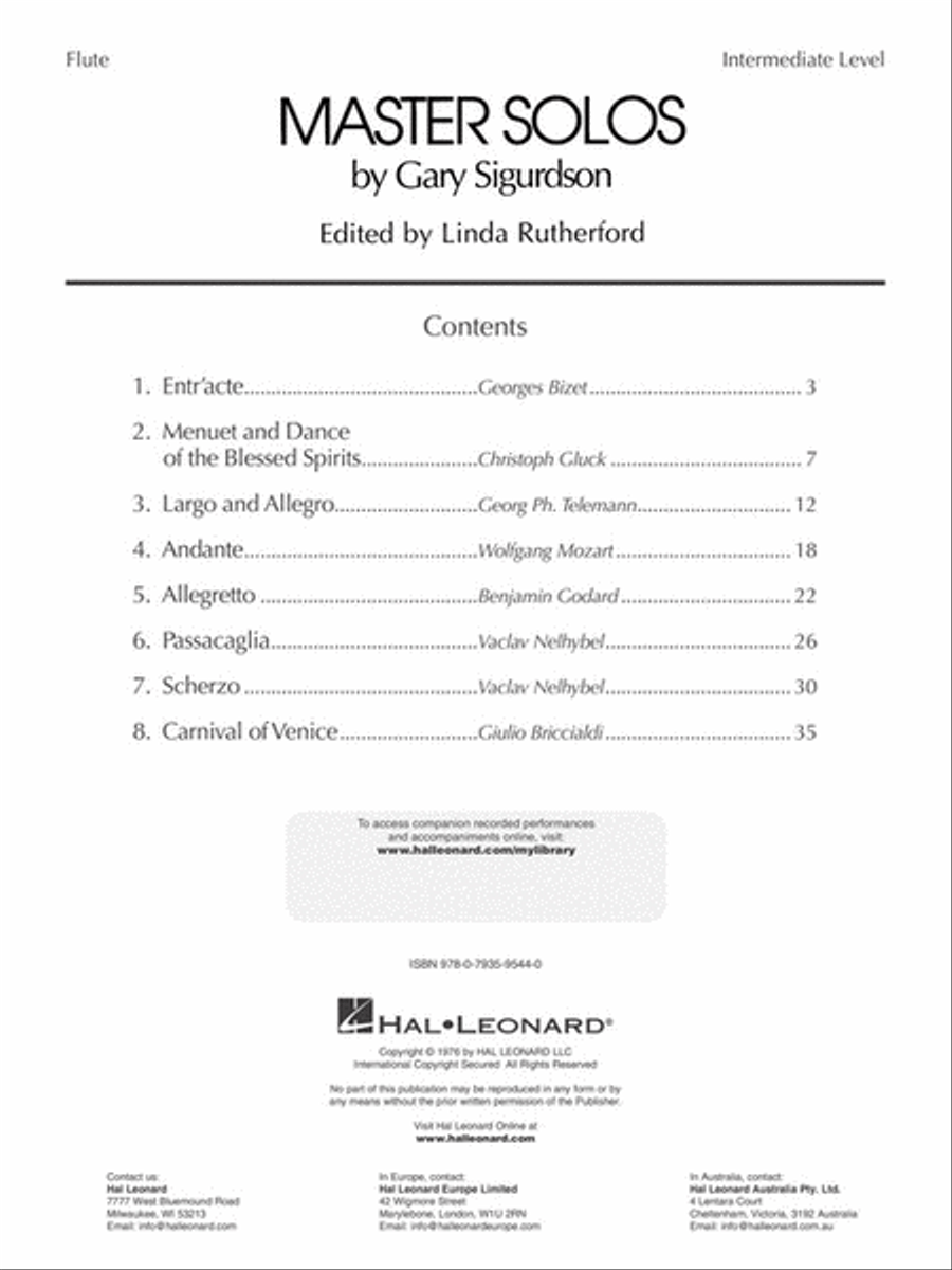 Master Solos Intermediate Level – Flute Flute Solo scores gallery preview page 2