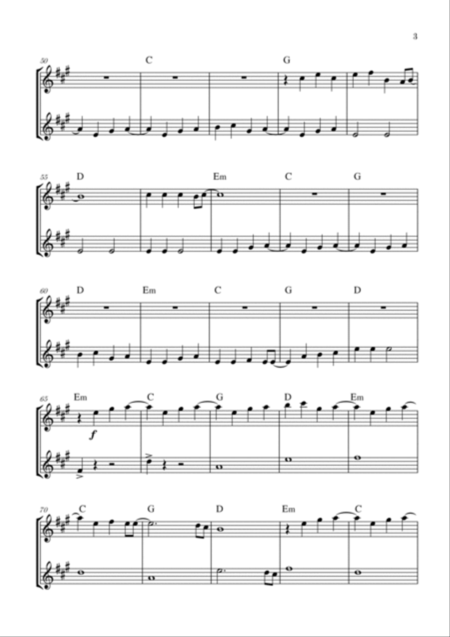 Love Is Gone Clarinet Duet scores gallery preview page 3