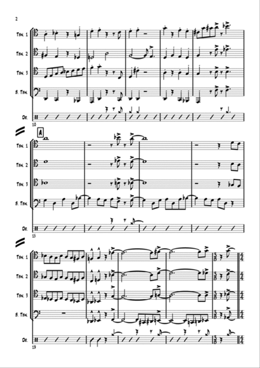 Jazz variation on Fugue in G minor Brass Ensemble scores gallery preview page 2