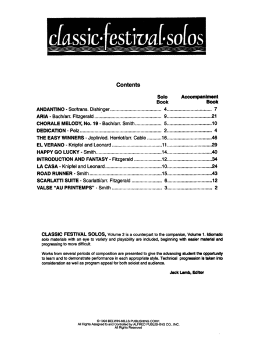 Classic Festival Solos (B-flat Trumpet), Volume 2