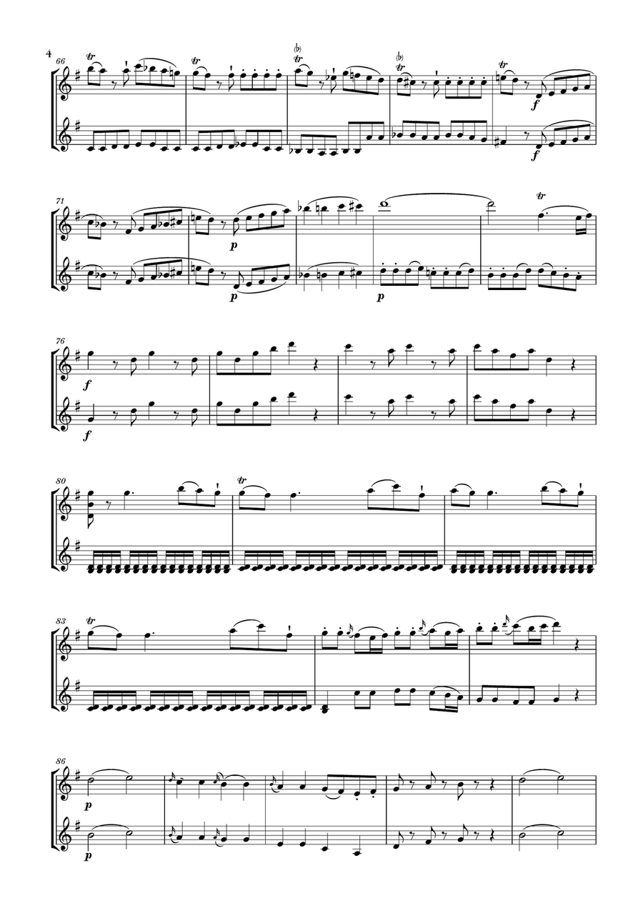 Eine Kleine Nachtmusik for 2 Violins String Duet scores gallery preview page 4