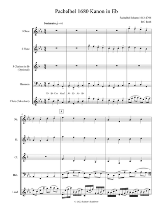 Pachelbel Canon in Eb Woodwind Quartet