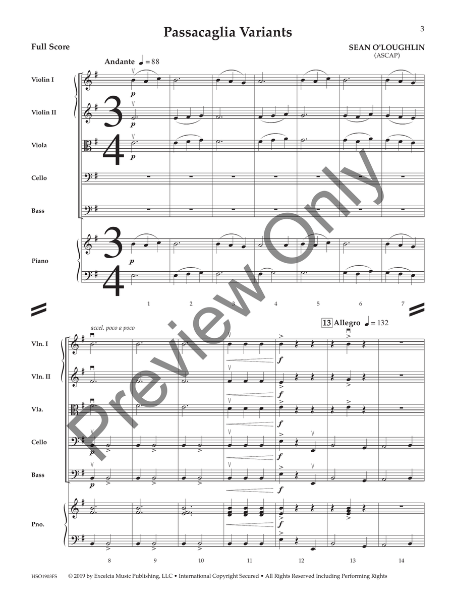 Passacaglia Variants String Orchestra scores gallery preview page 2