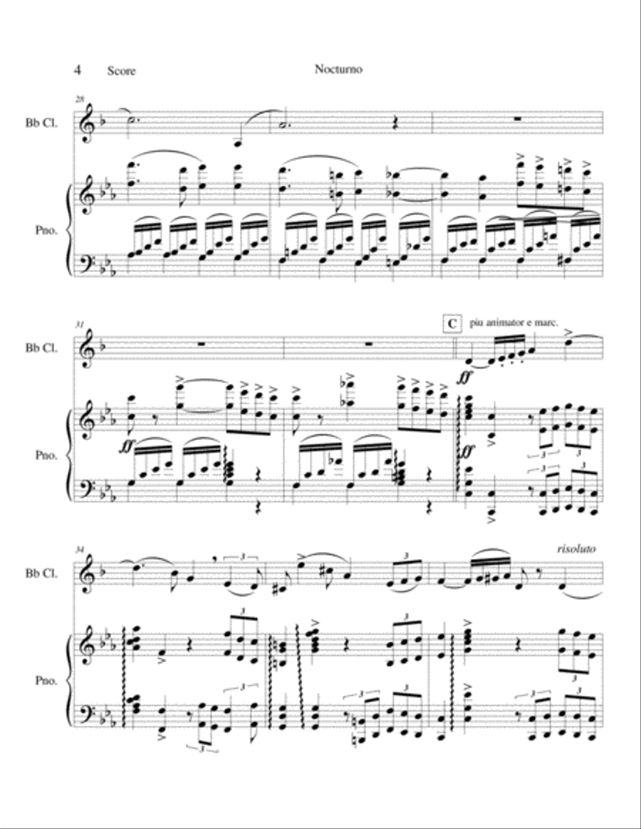 Nocturno - Opus 7 Clarinet Solo scores gallery preview page 4