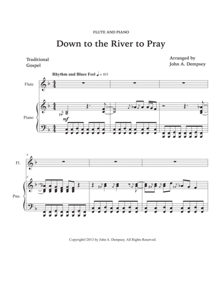 Down to the River to Pray (Flute and Piano) image number null