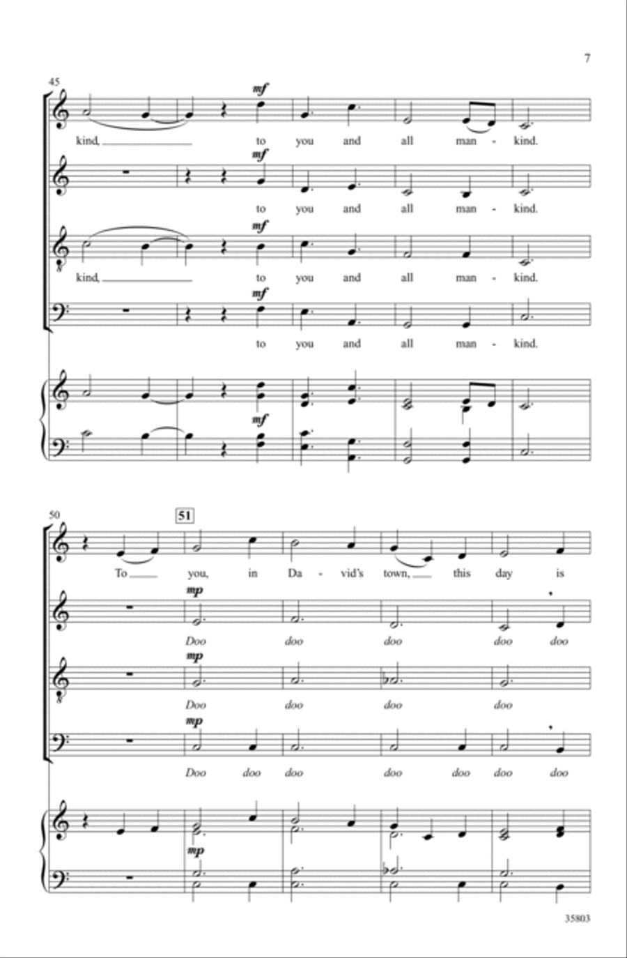 While Shepherds Watched Their Flocks 4-Part scores gallery preview page 6
