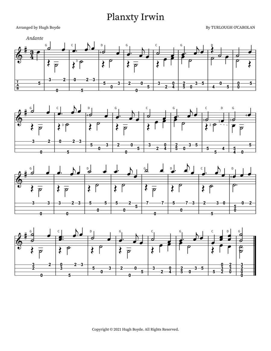 Planxty Irwin Mandolin scores gallery preview page 1