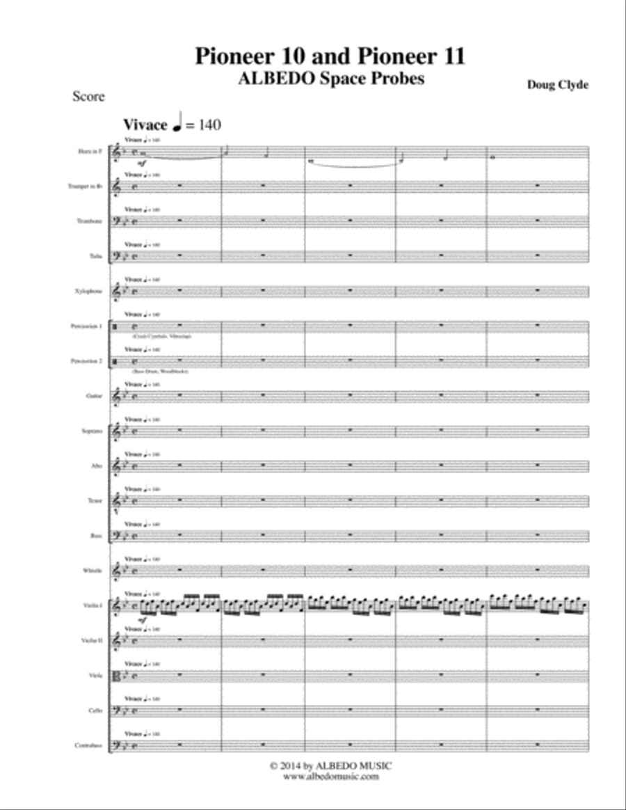 Pioneer 10 and Pioneer 11 from Space Probes 4-Part scores gallery preview page 1