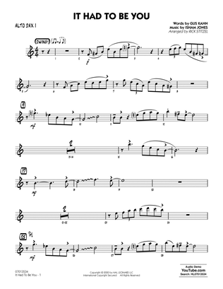 Book cover for It Had to Be You (arr. Rick Stitzel) - Alto Sax 1