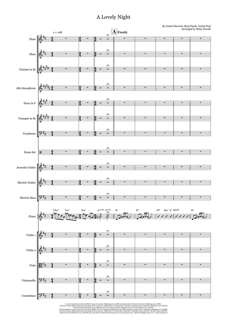 A Lovely Night Large Ensemble scores gallery preview page 1
