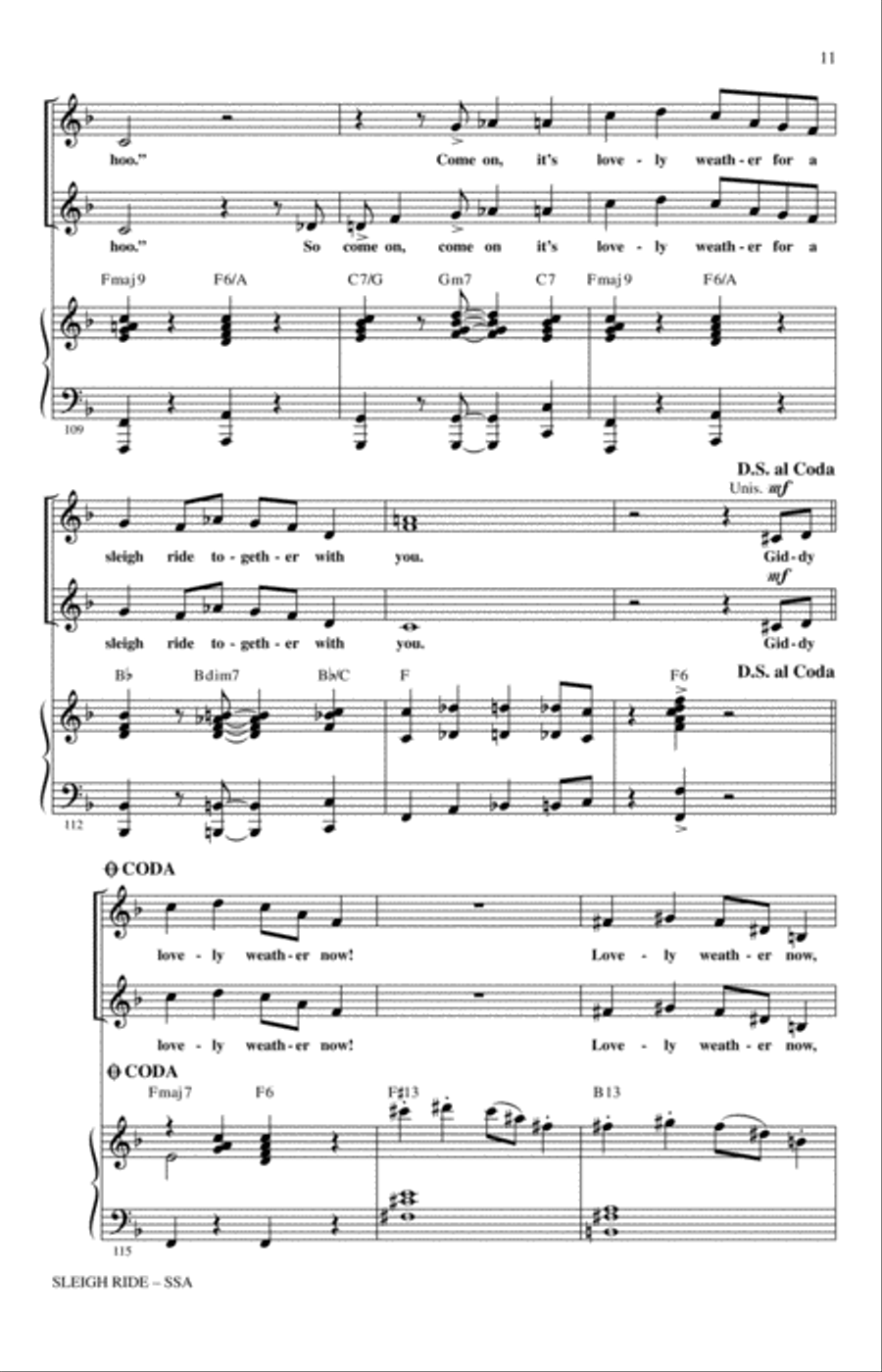 Sleigh Ride (arr. Mark Brymer) SSA scores gallery preview page 10