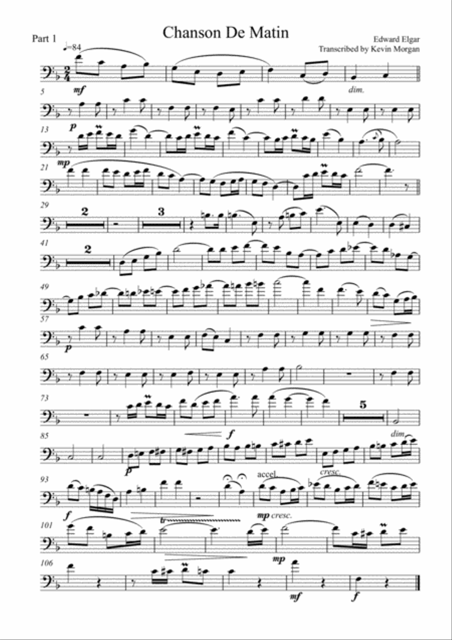 Chanson De Matin Woodwind Quartet scores gallery preview page 5
