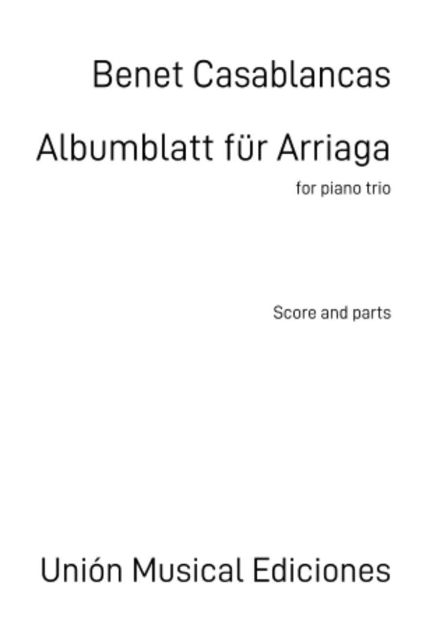 Albumblatt Fur Arriaga (Score and Parts) Piano scores gallery preview page 1