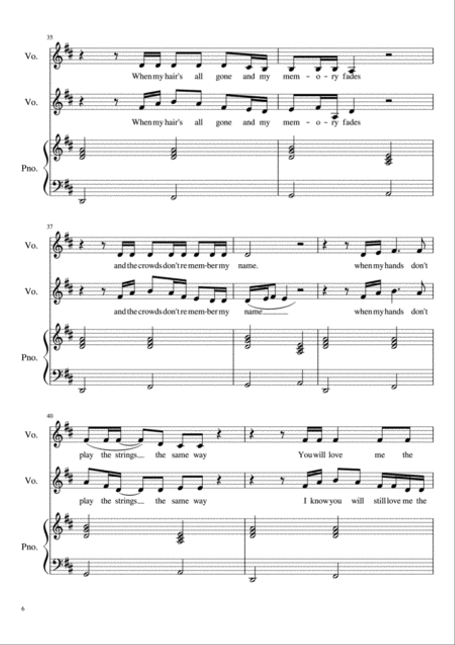 Thinking Out Loud Vocal Duet scores gallery preview page 6