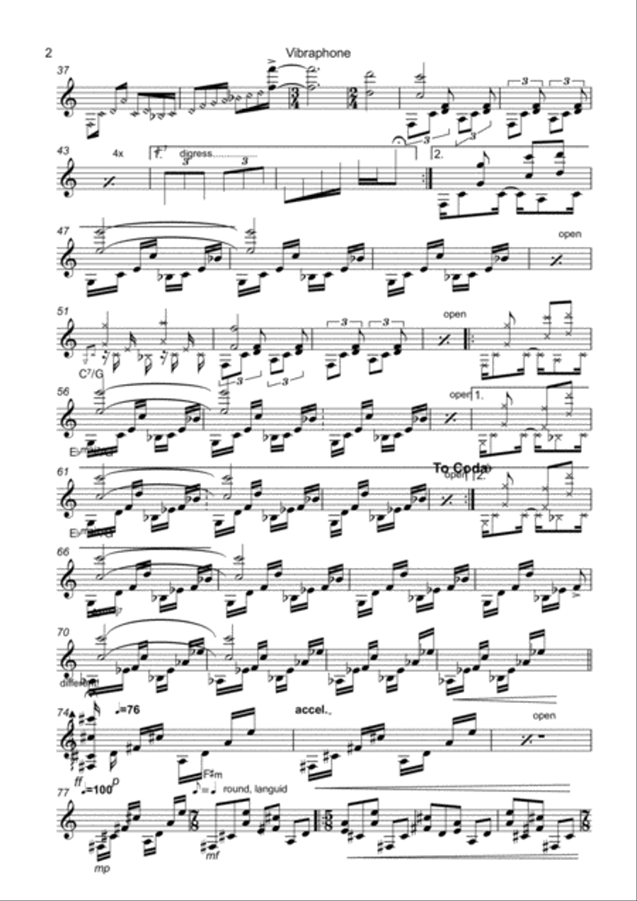 I'm Sorry About What I Said, I Probably Just Needed A Sandwich Vibraphone scores gallery preview page 2