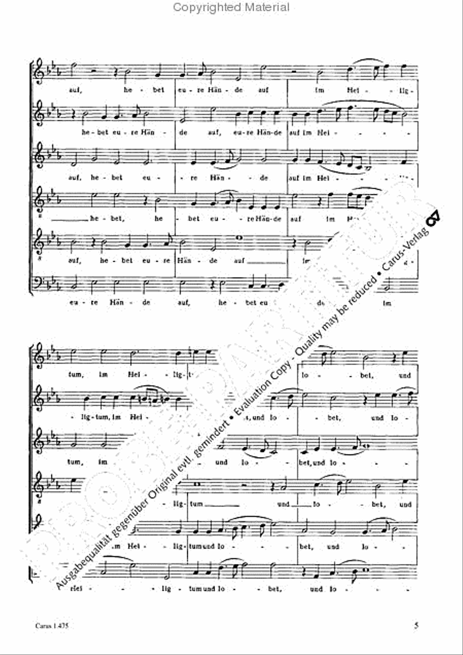 Siehe, lobet den Herren, alle Knechte Choir scores gallery preview page 6