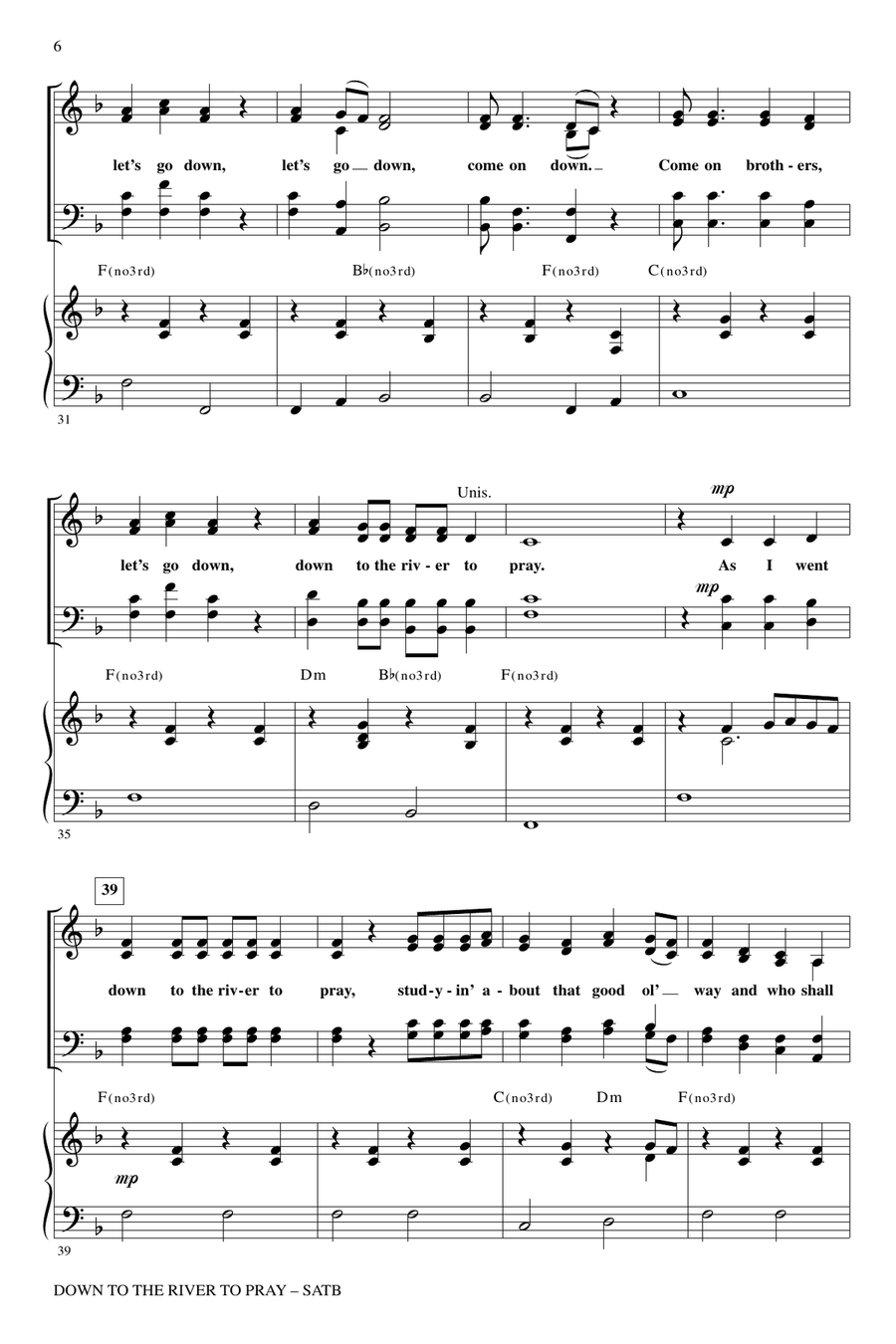 Down To The River To Pray 4-Part scores gallery preview page 4