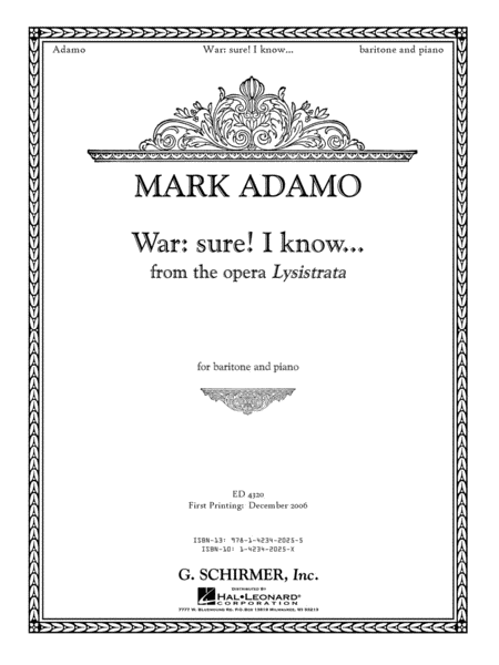 Mark Adamo - War: Sure. I Know...