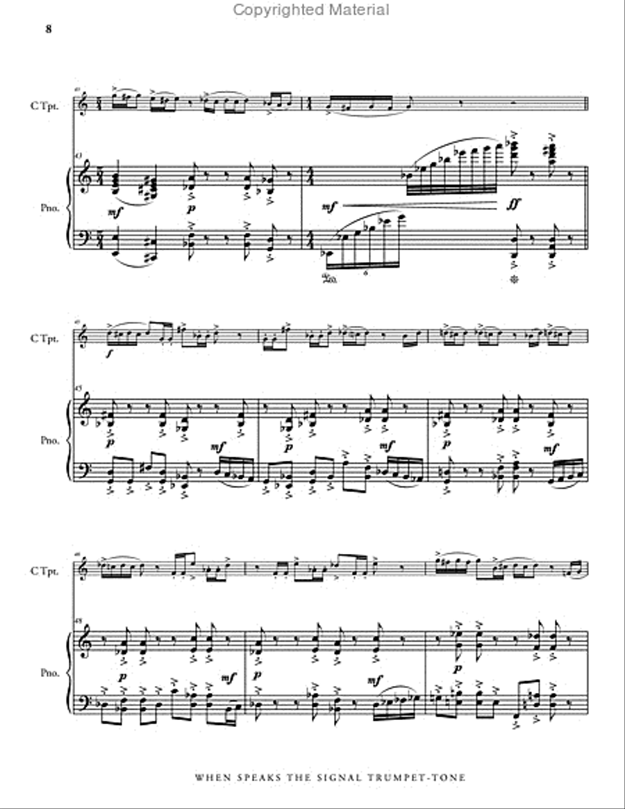 When Speaks the Signal-Trumpet Tone (piano reduction) Flugelhorn scores gallery preview page 9