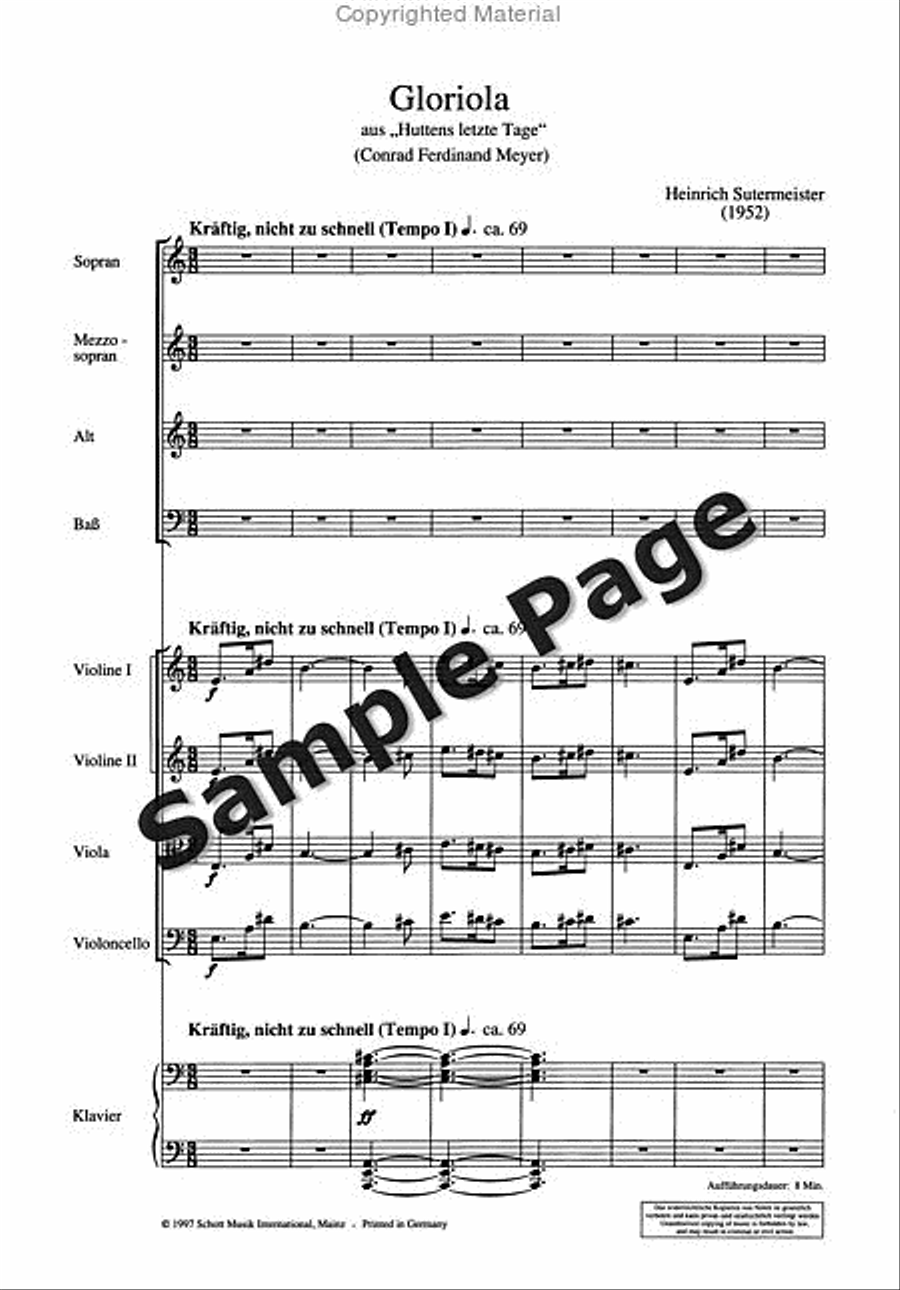 Gloriola Satb/strings/pf Score 4-Part scores gallery preview page 4