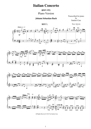 Bach's Concertos and Suites transcribed for piano