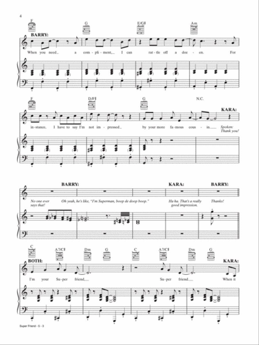 Super Friend (From the Television Series The Flash) Piano, Vocal, Guitar scores gallery preview page 3