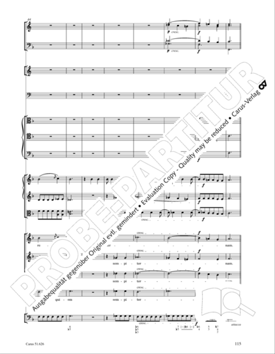 Missa longa in C major (Missa longa in C) 4-Part scores gallery preview page 127