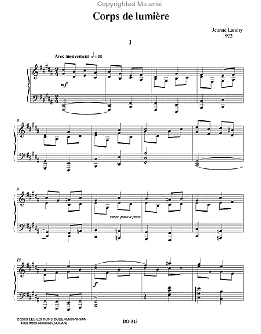Corps de lumière Piano Solo scores gallery preview page 2
