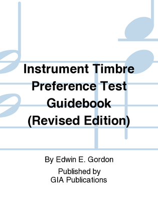 Book cover for Instrument Timbre Preference Test - Guidebook, Revised edition