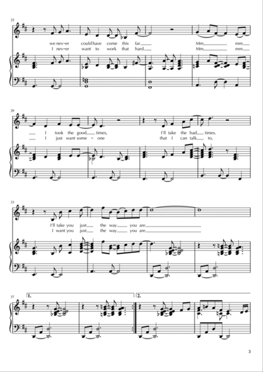 Just The Way You Are Voice scores gallery preview page 3