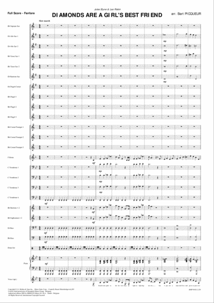 Diamonds Are A Girl's Best Friend Fanfare Band scores gallery preview page 2