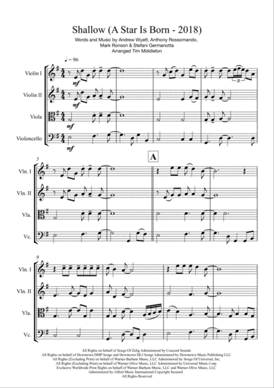 Shallow Shallow String Quartet scores gallery preview page 4