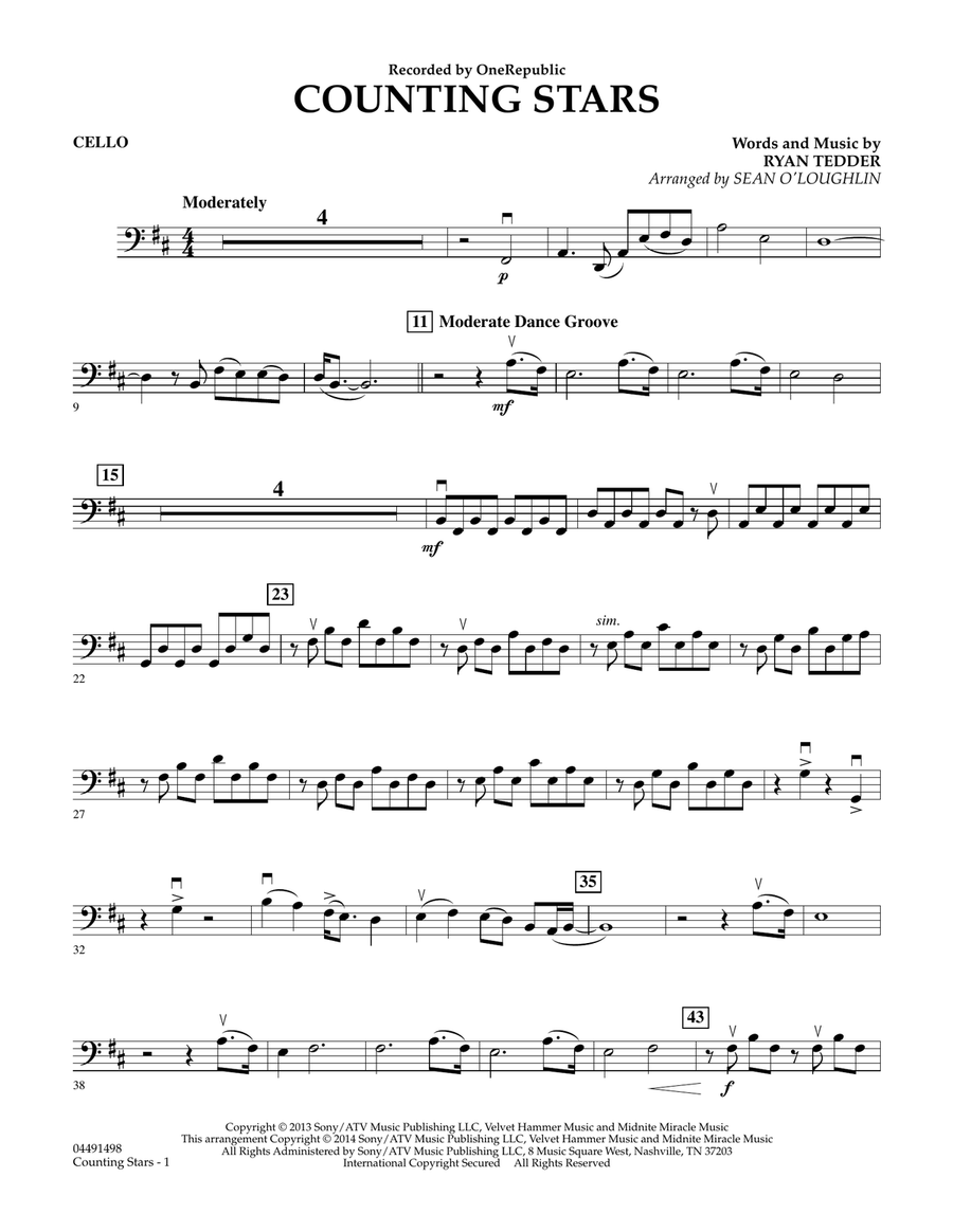 Counting Stars - Cello