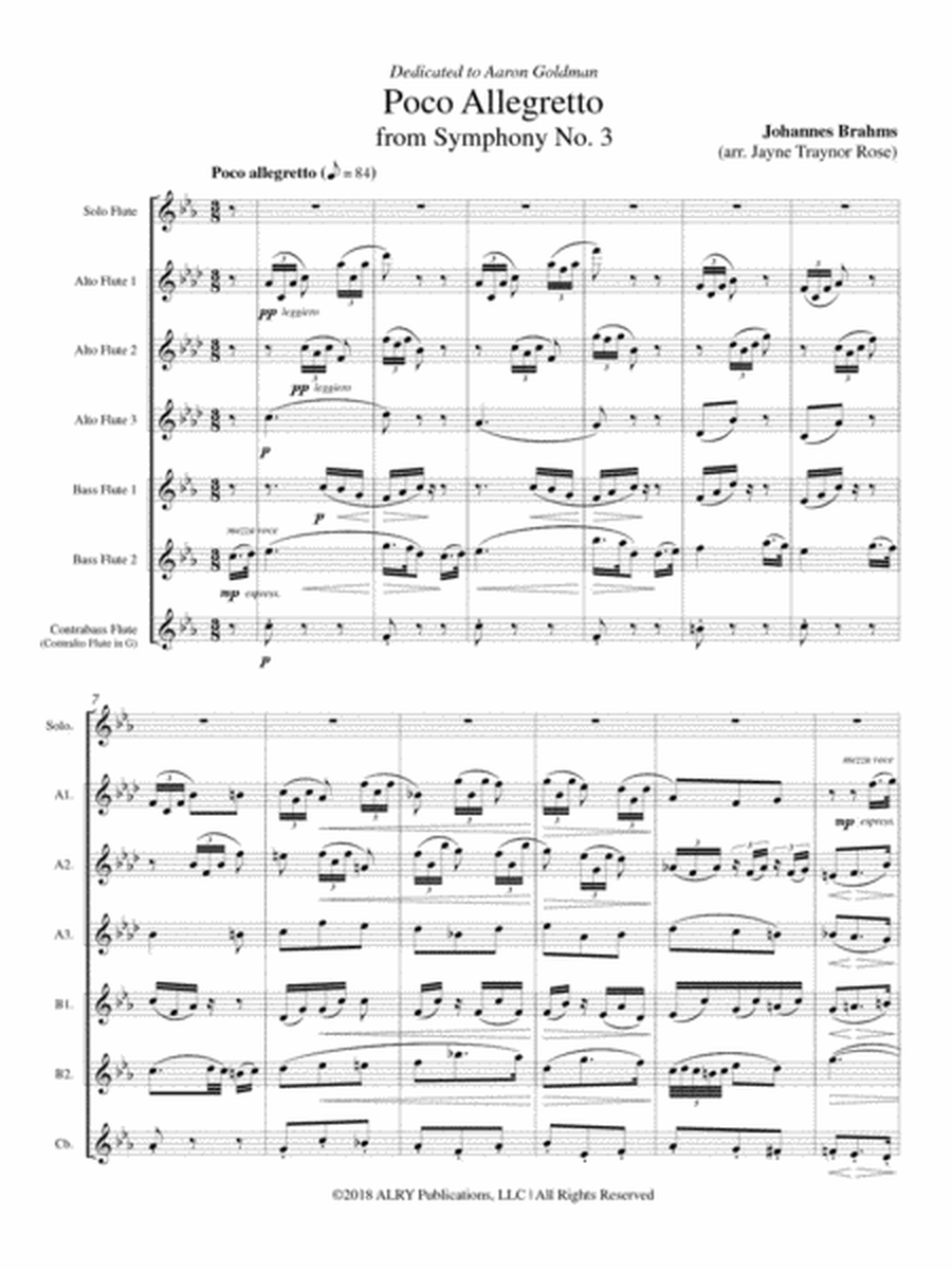 Poco Allegretto from Symphony No. 3 for Low Flute Choir