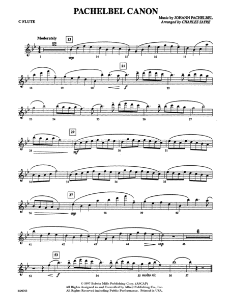 Pachelbel Canon: Flute