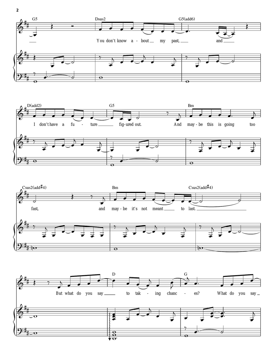 Taking Chances Piano, Vocal scores gallery preview page 2