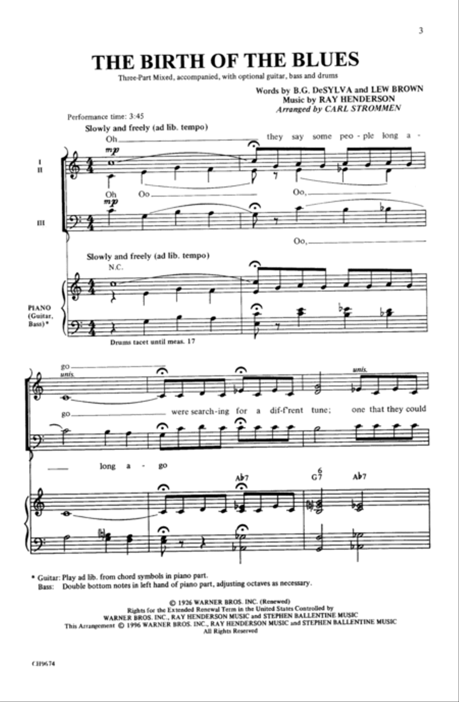 The Birth of the Blues 3-Part scores gallery preview page 2