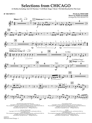 Selections from Chicago (arr. Ted Ricketts) - Bb Trumpet 3