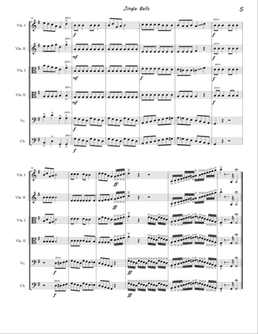 Jingle Bells String Orchestra scores gallery preview page 5