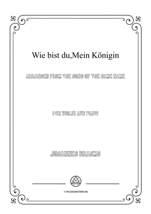 Book cover for Brahms-Wie bist du,Mein Königin,for Violin and Piano
