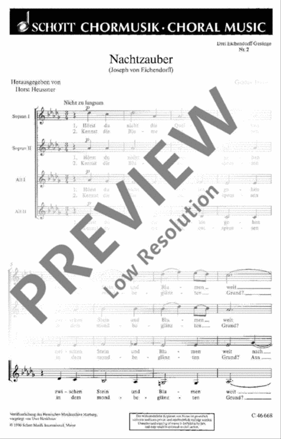Drei Eichendorff-Gesänge SSAA scores gallery preview page 2