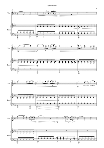 Après un rêve (Fauré) for Violin and Piano image number null