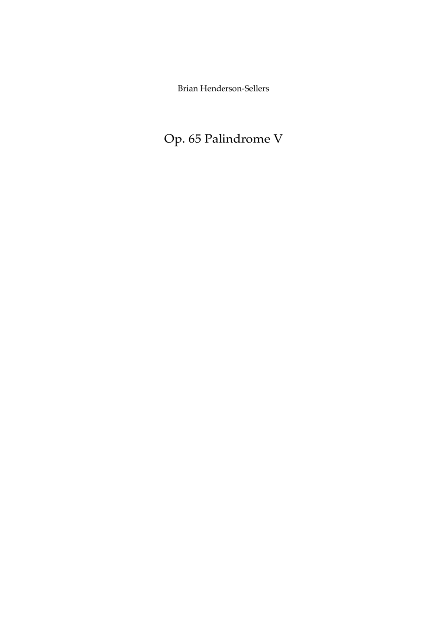Book cover for Palindrome V