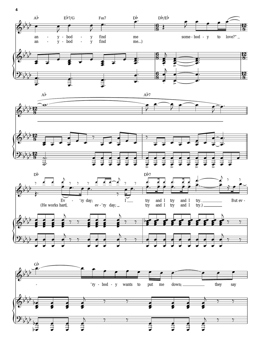 Somebody To Love Piano scores gallery preview page 4
