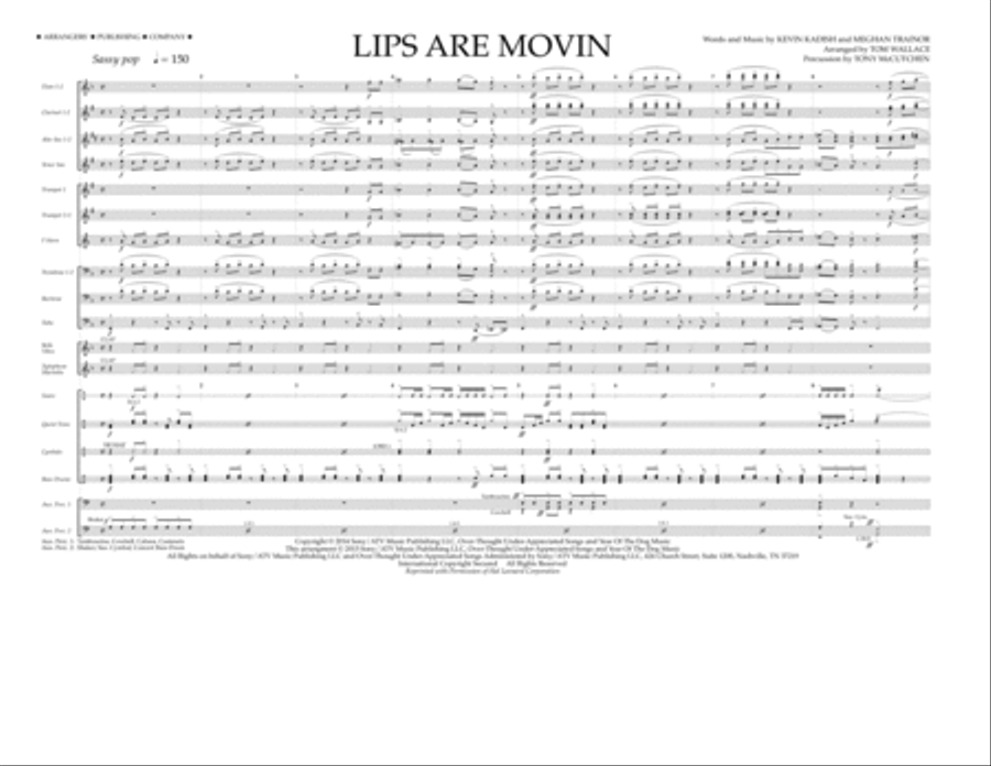 Lips Are Movin - Full Score Marching Band scores gallery preview page 1