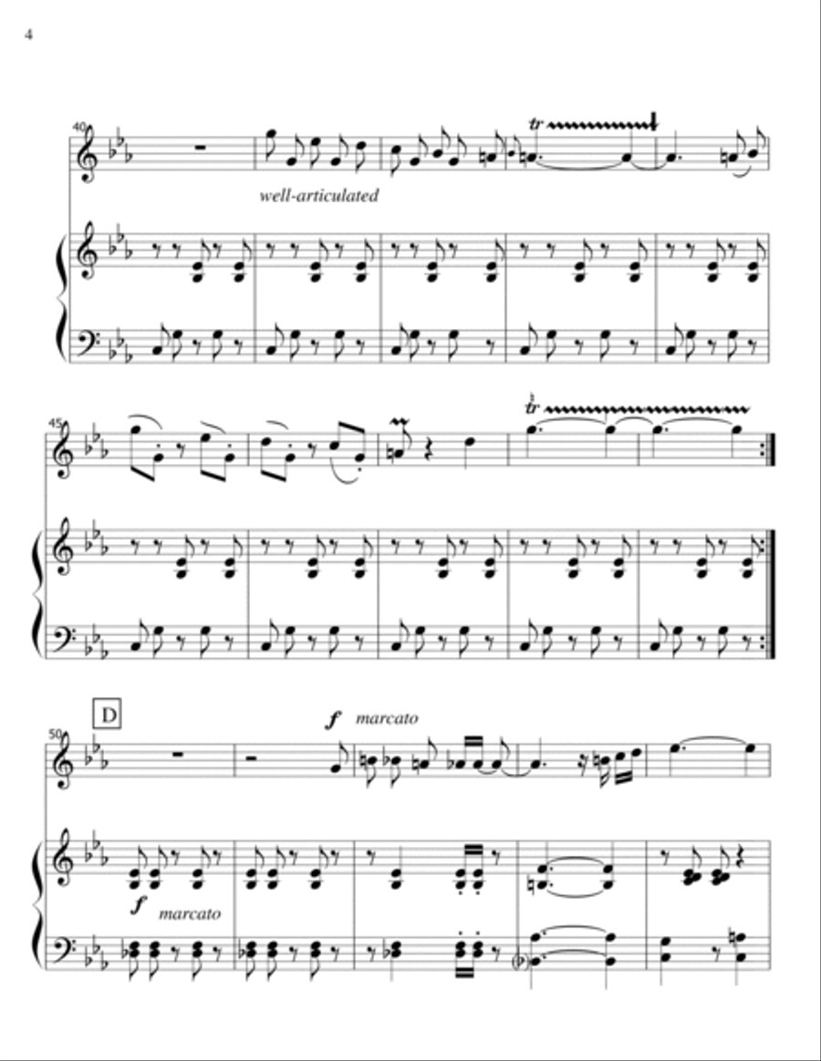 Habanera Sunrise-oboe, piano Piano scores gallery preview page 4