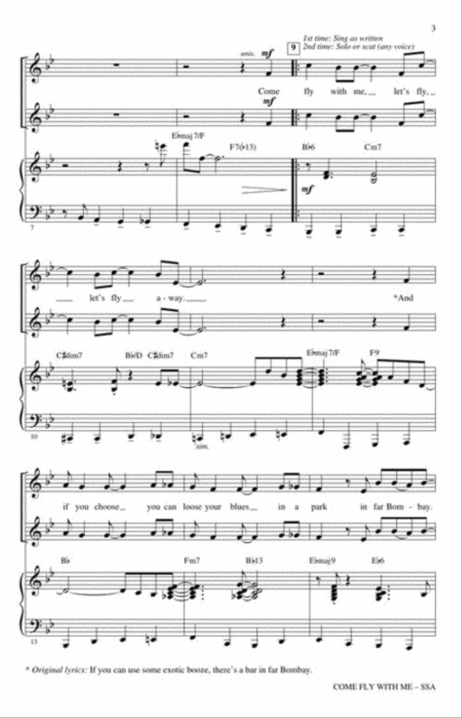 Come Fly with Me SSA scores gallery preview page 4