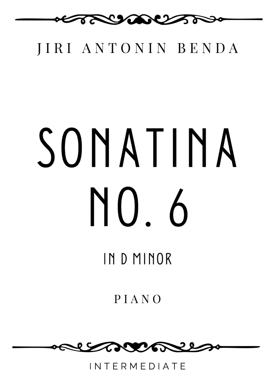 Benda - Sonatina No. 6 in D minor - Intermediate Piano Method scores gallery preview page 1