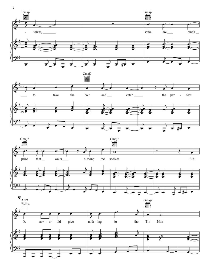 Tin Man Piano, Vocal, Guitar scores gallery preview page 2